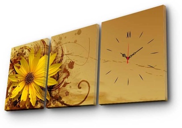 Pulkstenis - bilde Wallity Canvas 3P3040CS-7, dzeltena/oranža, koks/kanva, 96 cm x 40 cm