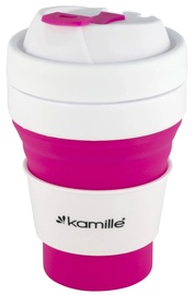 Ūdens pudele Kamille Sport Bottle for Water, balta/rozā, 0.35 l