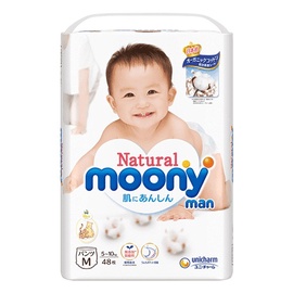 Autiņbiksītes Moony Natural, M izmērs, 5 - 10 kg, 46 gab.