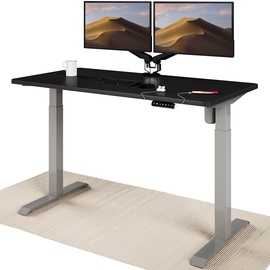 Письменный стол регулируемая высота Desktronic Home One Grey_Black_SKU_2_SKU_8, черный/серый