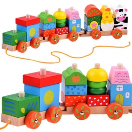 Учебный поезд Animal Block Train, 10 см, многоцветный