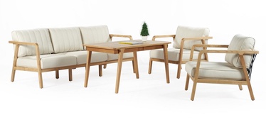 Комплект уличной мебели Kalune Design Clivia, кремовый/коричневый, 5 места