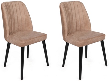 Ēdamistabas krēsls Kalune Design Alfa 433 974NMB1631, melna/bēša, 49 cm x 50 cm x 90 cm, 2 gab.