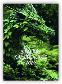 Galda kalendārs 2024, melna/zaļa, 13.5 cm x 10 cm