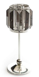 Žvakidė Roni 03, stiklas/metalas, Ø 10 cm, 27 cm, sidabro