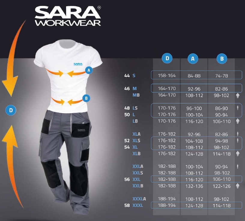 Рабочая куртка мужские Sara Workwear King 11-411, черный/oранжевый, хлопок/полиэстер, XXL размер