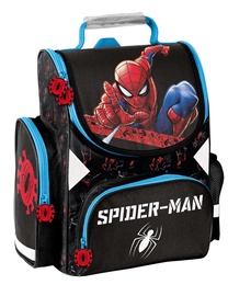 Skolas mugursoma Paso Spiderman 11P-035189, zila/melna/sarkana, 28 cm x 15 cm x 36 cm