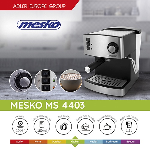 Pusautomātiskais kafijas automāts Mesko MS 4403