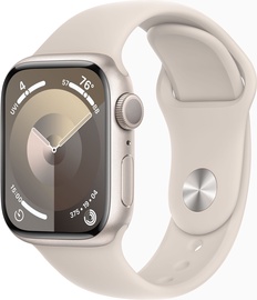 Viedais pulkstenis Apple Watch Series 9 GPS, 41mm Starlight Aluminium Starlight Sport Band S/M, bēša