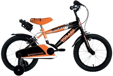 Vaikiškas dviratis Volare Sportivo, juodas/oranžinis, 14"