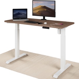 Стол регулируемая высота Desktronic Home One White_Walnut_SKU_1_SKU_15, белый/ореховый
