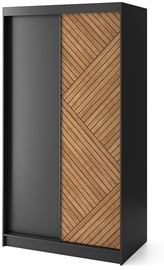 Гардероб Marrphy II, черный/дубовый, 120 см x 220 см x 60 см