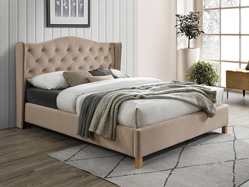 Кровать Aspen Velvet Bluvel 28, 160 x 200 cm, бежевый, с решеткой