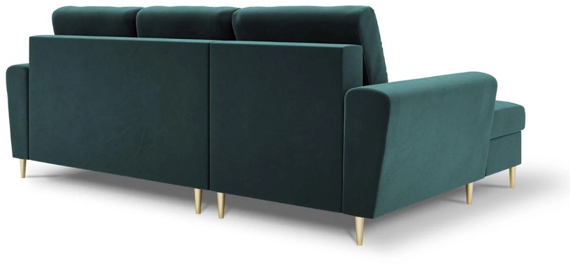 Stūra dīvāns Micadoni Home Moghan Velvet 4 Seats, zaļa, kreisais, 241 x 145 cm x 88 cm