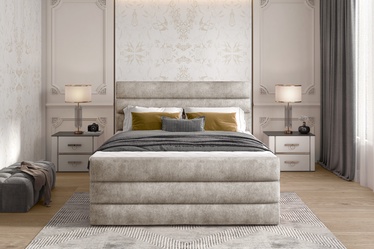 Кровать двухместная Cande Dora 21, 160 x 200 cm, серый, без матраса, с решеткой