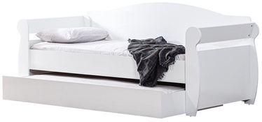 Кровать одноместная с выдвижным дополнительным спальным местом Kalune Design Taht 106DNV1290, белый, 100 x 227 см