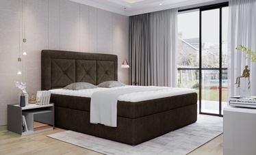 Кровать двухместная континентальная Idris Dora 28, 140 x 200 cm, коричневый, с матрасом, с решеткой