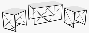 Набор журнальных столиков Kalune Design Defne, белый, 45 - 50 см x 100 см x 52 см