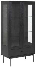 Шкаф-витрина Angus 10497059, черный, 35 см x 75 см x 152 см