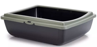 Кошачий туалет с рамкой Beeztees Juliet Eco 400533, черный/серый, закрытый, 48 см x 38 см x 14 см