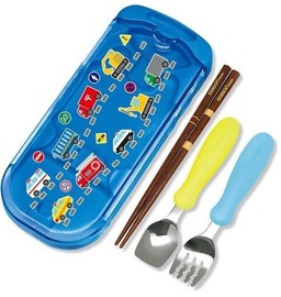 Столовые приборы Edison Mama Portable Utensils Set, 3 г., нержавеющая сталь/дерево/полипропилен (pp), 4 шт., синий