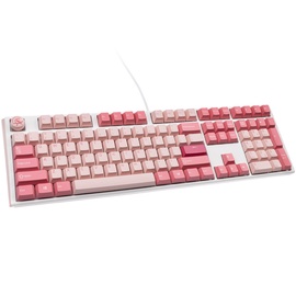 Клавиатура Ducky One 3 Gossamer Cherry MX Speed ​Silver EN, белый/розовый