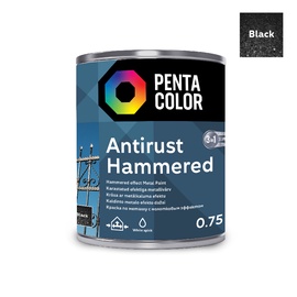 Emailvärv Pentacolor Anti Rust Hammered, 0.75 l, must