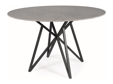Pusdienu galds Murano FI120, melna/pelēka, 120 cm x 120 cm x 76 cm