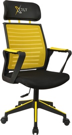 Игровое кресло Kalune Design XFly Oyuncu, 48 x 56 x 110 см, черный/желтый