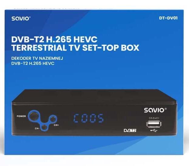 Цифровой приемник Savio DT-DV01, 16.7 см x 10.9 см x 3.8 см, черный