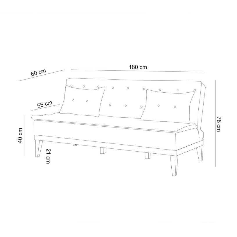 Diivanvoodi Hanah Home Fuoco, hall, 180 x 80 cm x 78 cm