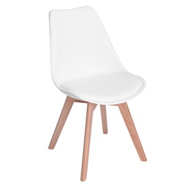 Ēdamistabas krēsls Domoletti Frankfurt, matēts, balta/koka, 55.5 cm x 48.5 cm x 83 cm