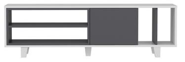 TV galds Kalune Design Rosmar, balta/antracīta, 160 cm x 35 cm x 48.6 cm
