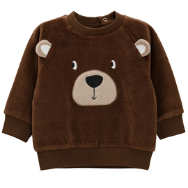 Джемпер c подкладкой, для мальчиков/для младенцев Cool Club Sweet Bear CCB2701314, темно коричневый, 80 см