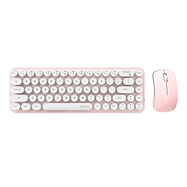 Комплект клавиатуры и мыши MOFII Wireless keyboard + mouse set MOFII Bean 2.4G EN/DE, белый/розовый, беспроводная