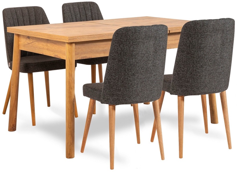 Ēdamistabas komplekts Kalune Design Santiago 1053 - 2 A, priedes/antracīts