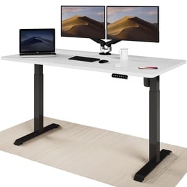 Rakstāmgalds regulējams augstums Desktronic Home One, balta/melna