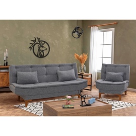 Dīvāns Hanah Home Santo Set, tumši pelēka, 85 x 186 x 90 cm