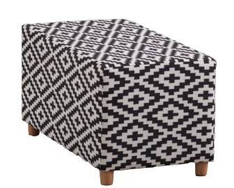 Пуф Hanah Home Lotus 825BLC2525, белый/черный, 80 см x 40 см x 40 см