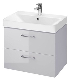 Шкафчик для ванной с раковиной Cersanit Lara Mille, белый/серый, 54 x 60 см x 41 см