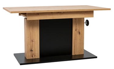 Журнальный столик Meya, коричневый/черный, 110 - 150 см x 65 см x 58 - 74 см
