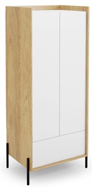 Skapis Halmar Mobius 2D, balta/ozola, 78 cm x 60 cm x 179 cm