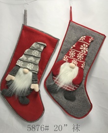 Рождественская декорация Christmas Touch STY2249AB, 500 мм, ткань, красный/серый