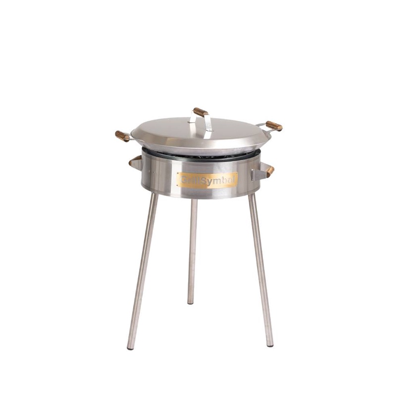 Paella valmistamise grillikomplekt GrillSymbol Pro-580 Inox, 58 cm x 58 cm