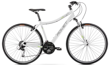 Велосипед гибридный Romet Orkan 2 D, 28 ″, 17" рама, белый/зеленый