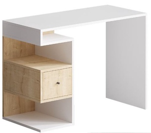 Rašomasis stalas su lentyna Kalune Design Tempus DEC0140, baltas/ąžuolo