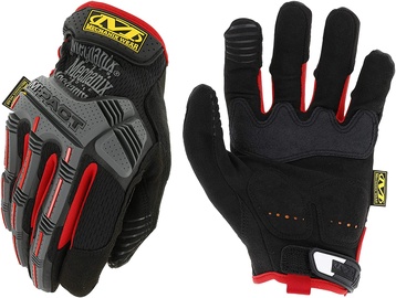Рабочие перчатки прорезиненные Mechanix Wear M-Pact 52, для взрослых, искусственная кожа/термопласт-каучук (tpr), черный/красный/серый, S