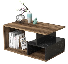 Kafijas galdiņš Kalune Design Arte, brūna/melna, 900 mm x 420 mm x 540 mm
