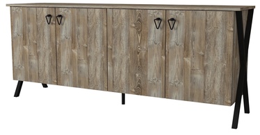 Kumode Kalune Design Zeth 804TRH3520, melna/valriekstu, 44.8 x 180 cm x 76.8 cm