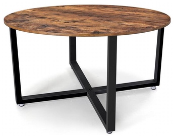 Kafijas galdiņš Songmics Alinru Industrial Round, brūna/melna, 880 mm x 880 mm x 470 mm
